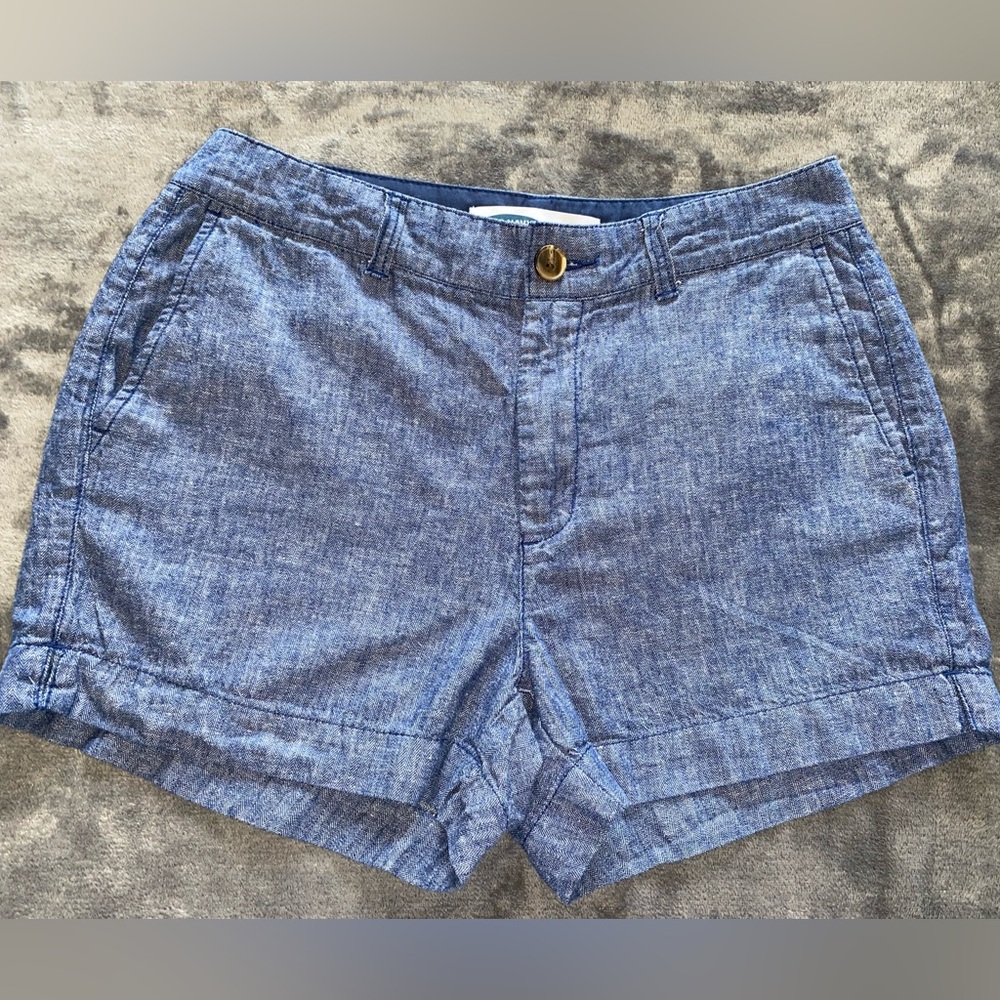 Old Navy Chambray High Rise Everyday Short Linen Cotton Blend Size 4